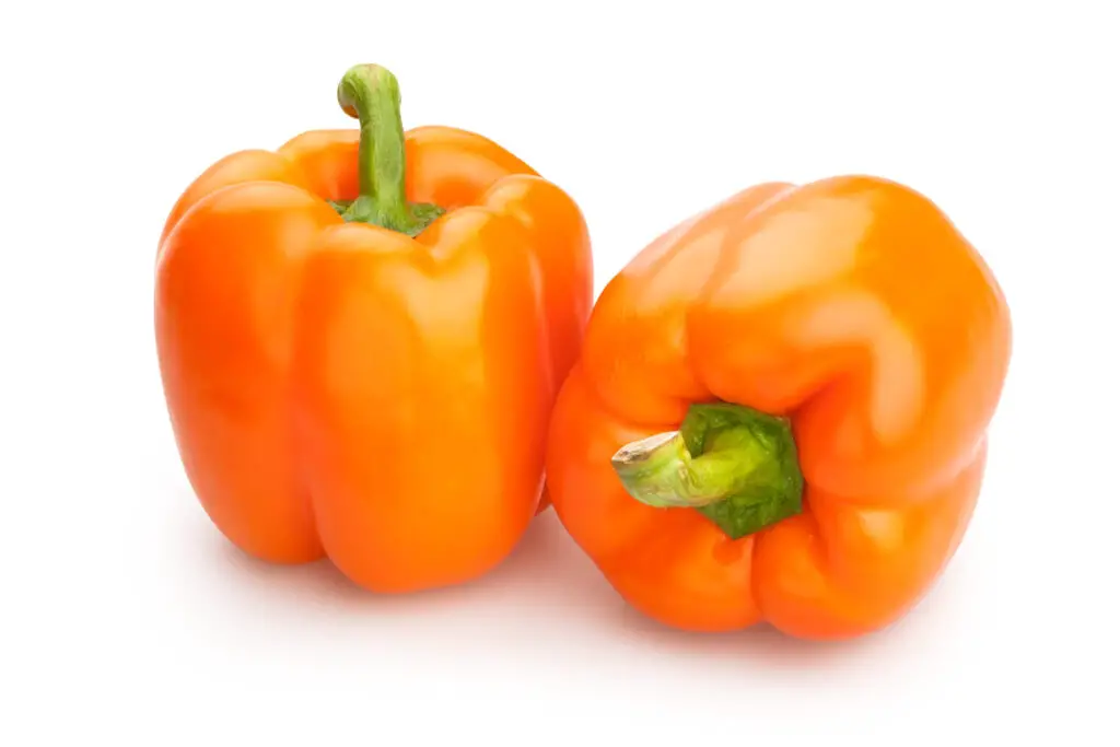 Oranger Paprika Gesundes Gemüse mit vielen Nährstoffen und Farben