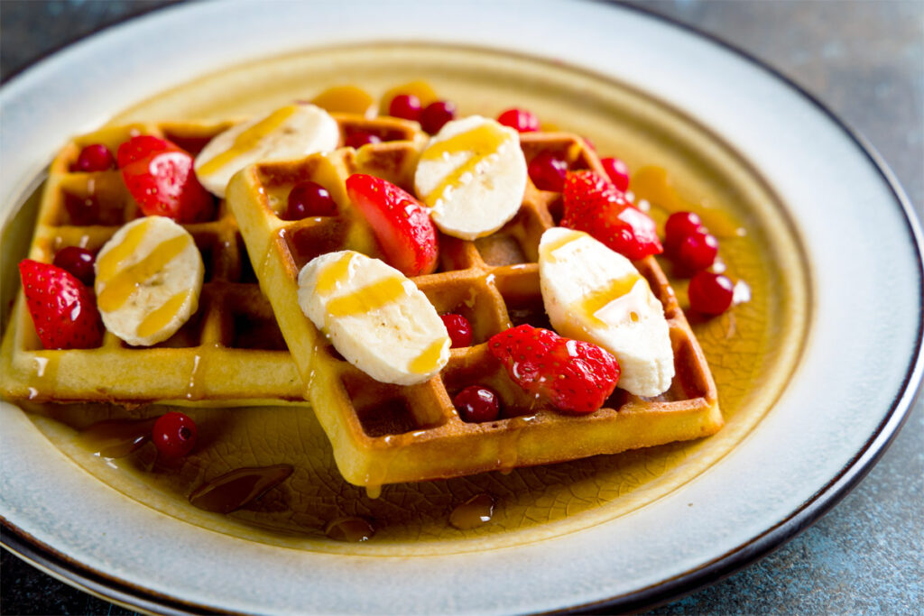 Erdbeer-Bananen-Waffeln