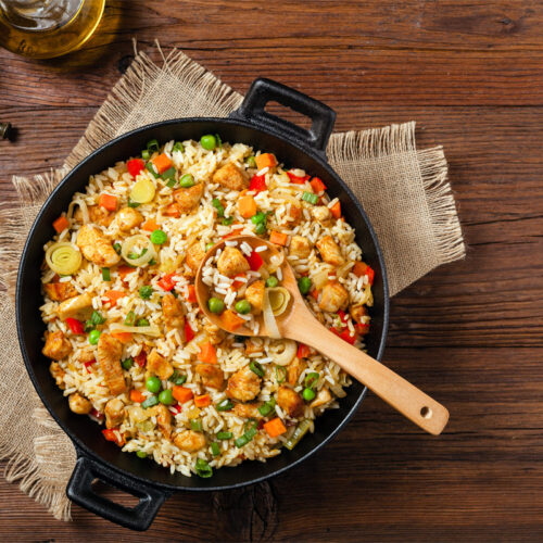 Reis mit Hähnchen und Gemüse Rezept