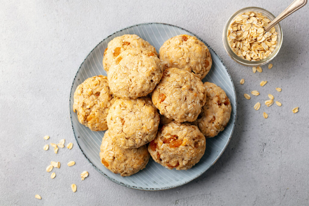 Haferflockenkekse ohne Zucker mit Apfel