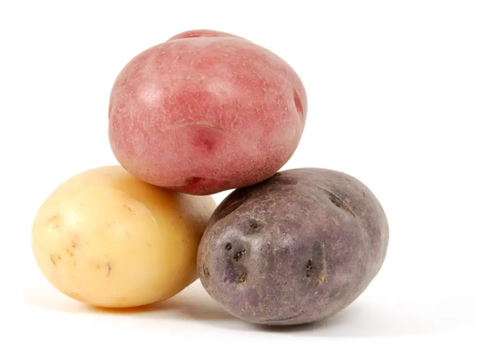 drei farbige Kartoffeln